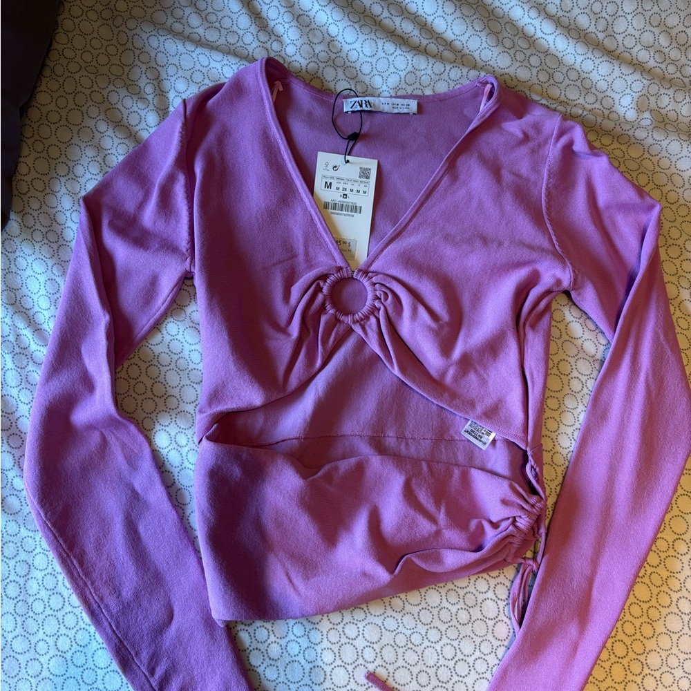 Zara Women's Fuchsia Long Sleeve Blouse